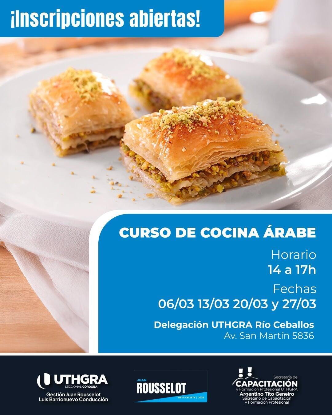 Nuevo Curso de Cocina Árabe en Delegación Río Ceballos